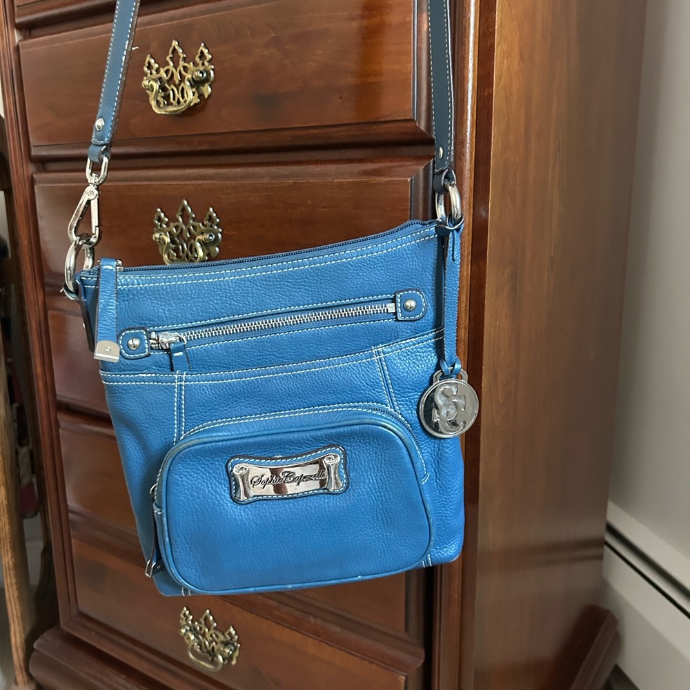 Sofia Capellini Blue Crossbody Bag with Silver Hardware